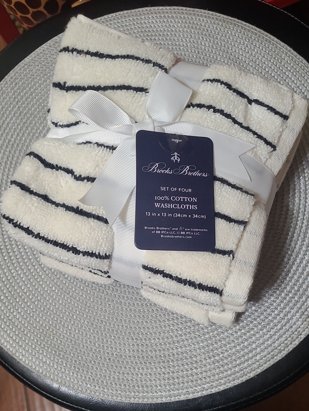 Brooks Brothers Striped Washcloth Set